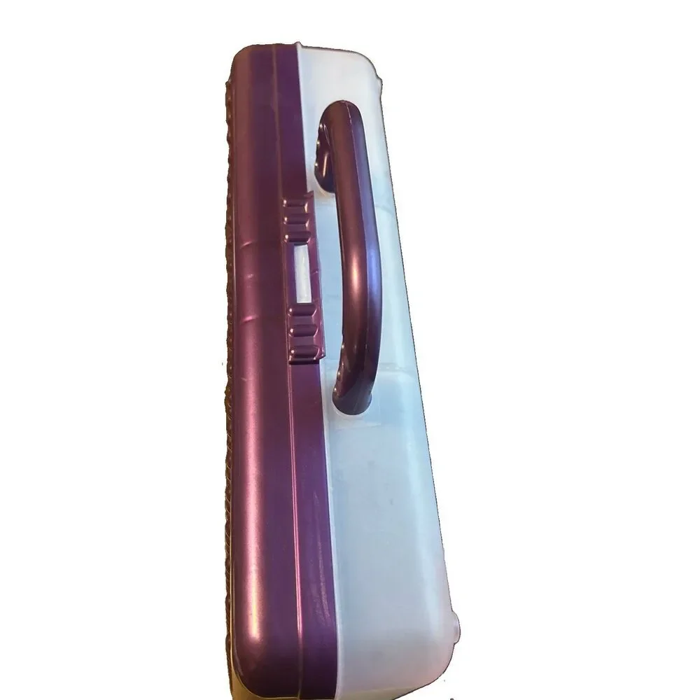 VTG SpaceMaker Large Pencil Box 90s Handle Plastic Art Crafts Storage Purple